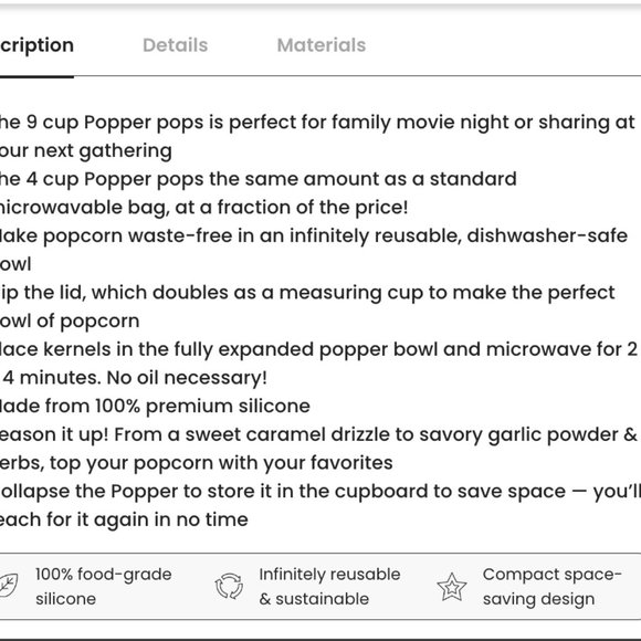 🌸 W&P The Popper 4 Cup Premium Silicone Popcorn Popper Bowl NEW / NWT - Picture 5 of 15